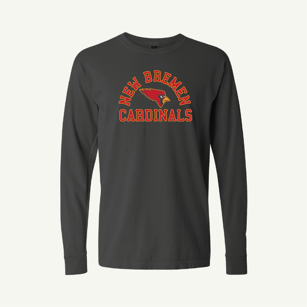 New Bremen Cardinals Charcoal Long Sleeve Made Apparel